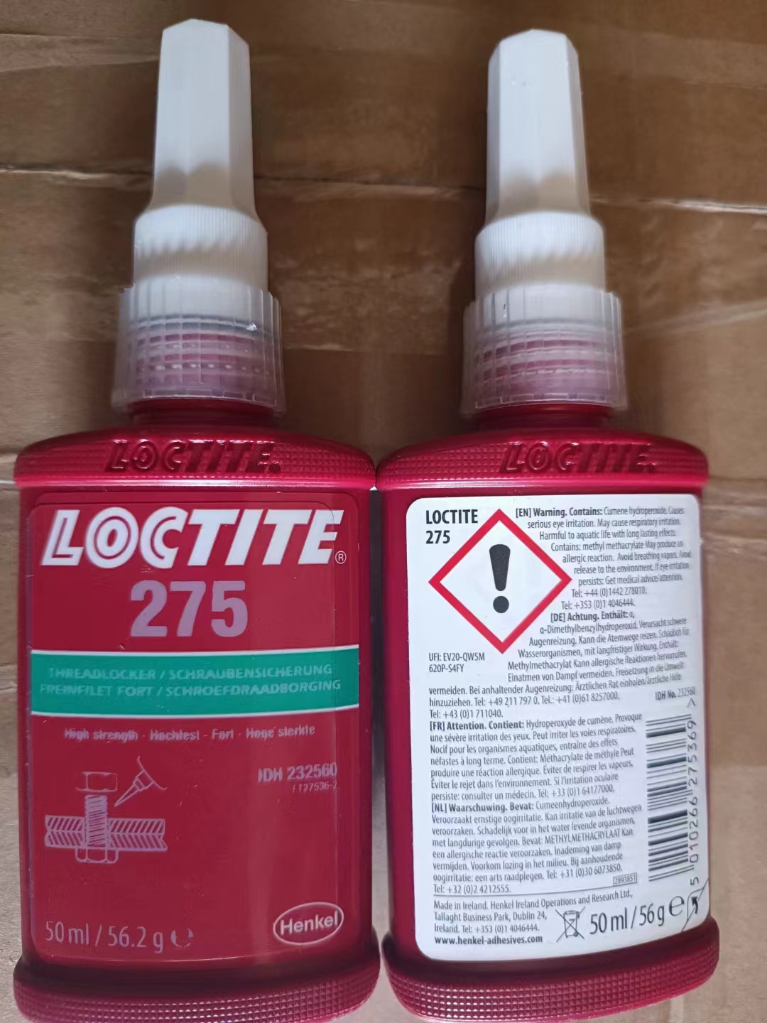 FM32 Loctite 276 275 Engelsk etikett Hög styrka, lågviskös gänglåsande grönt lim