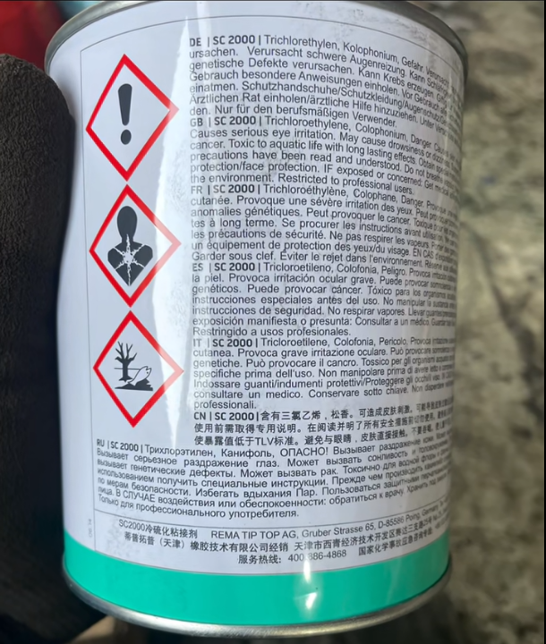 ZYX REMA TIP TOP SPECIAL CEMENT BL Däck 650 G 200G Tin Repair Compound Vulcanisation Cement Workshops Special Cement Tool